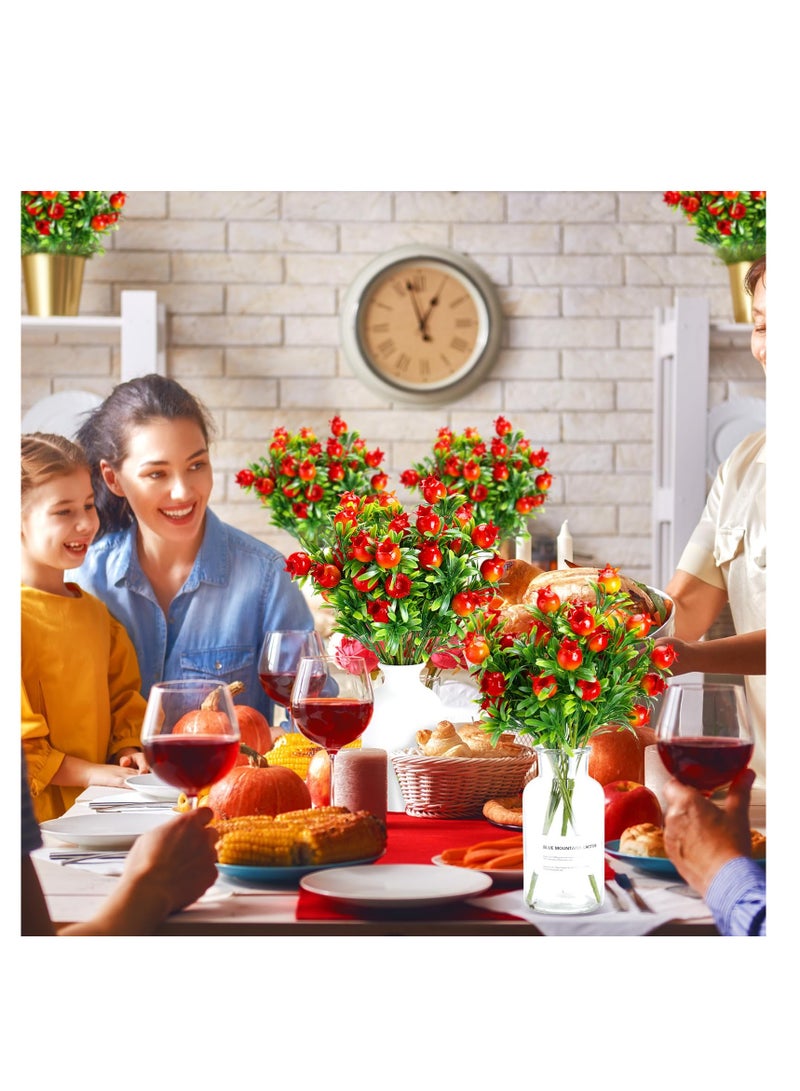 SYOSI 5 قطع من ديكور الرمان البرتقالي فروع الرمان الصناعية ديكور الخريف محاكاة الرمان لمركز طاولة المطبخ حفلات الطاولة مزرعة حديقة الداخلية Props (12.6 × 7.1 بوصة) - Image 5