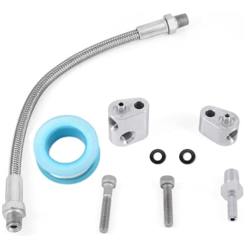 MOJTBE Engine Throttle Body Bypass Hose Kit, 3-Bolt DBC DBW Gen 3 Coolant Crossover Steam Tube Stainless Steel Braided Hose Vent Kit, Compatible GM LS Series Engines LS1 LSX LM7 LR4 LQ4 LS6 L59 LQ9 LM4 L33 - Image 1