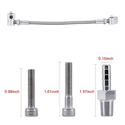 MOJTBE Engine Throttle Body Bypass Hose Kit, 3-Bolt DBC DBW Gen 3 Coolant Crossover Steam Tube Stainless Steel Braided Hose Vent Kit, Compatible GM LS Series Engines LS1 LSX LM7 LR4 LQ4 LS6 L59 LQ9 LM4 L33 - Image 3