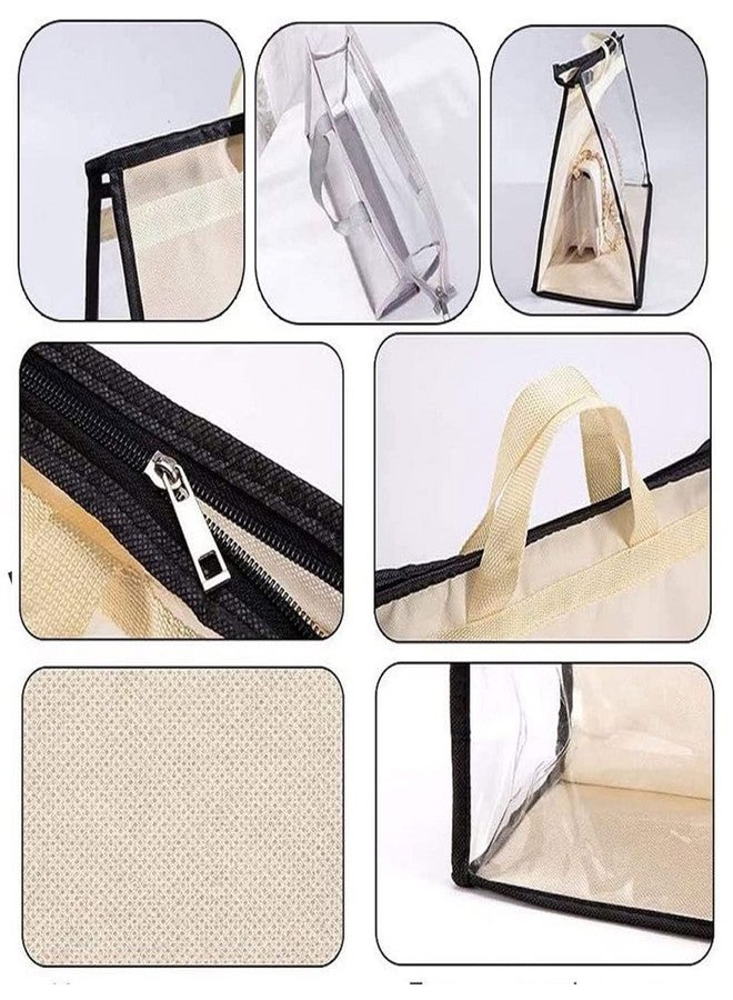 YEWIN Dust Bags for Handbags - Purse Storage Organizer for Closet Moistureproof and Dustproof Cover Hanging with Zipper and Handle (Brown-XXL) - Image 3