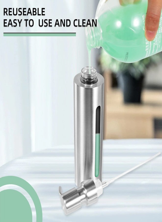 GLUBEE Stainless Steel Soap Dispenser, 7Oz Slim Rust Proof Liquid Soap Dispenser for Kitchen & Bathroom - Refillable Brushed Nickel Dispenser for Essential Oils and Shampoo - Image 3