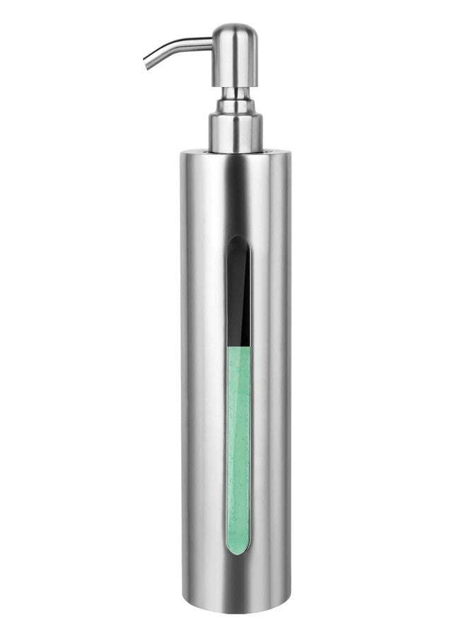GLUBEE Stainless Steel Soap Dispenser, 7Oz Slim Rust Proof Liquid Soap Dispenser for Kitchen & Bathroom - Refillable Brushed Nickel Dispenser for Essential Oils and Shampoo - Image 1