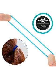 Expressions Expressions 216-Piece Hair Ties Value Pack: 4mm Elastics in Shades Of Blue, No Metal Bands for Women, Durable Ponytail Holders for Thick, Curly and All Hair Types  - Image 5