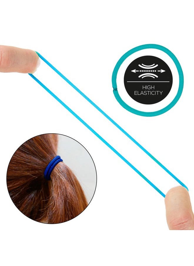Expressions Expressions 216-Piece Hair Ties Value Pack: 4mm Elastics in Shades Of Blue, No Metal Bands for Women, Durable Ponytail Holders for Thick, Curly and All Hair Types  - Image 5