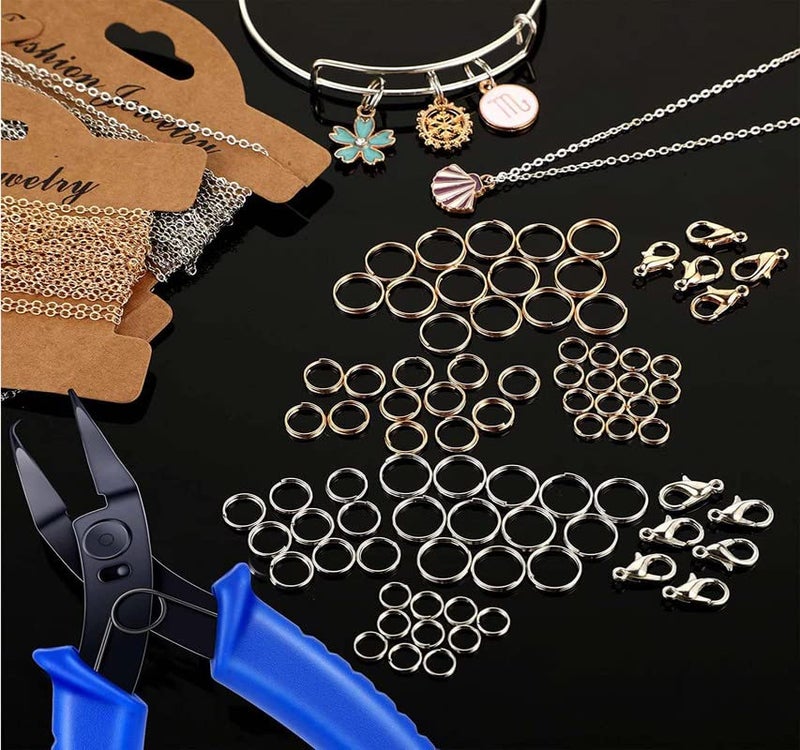 DIY Crafts 1 Mtr Chain Kit, Gold, Jewelry Making Chain Set, Feet Chain, 10x Double-Layer Split Jump Rings, 20x Lobster Clasps Plier for DIY Jewelry Earring B (1 Mtr Chain Kit, Gold) - Image 4