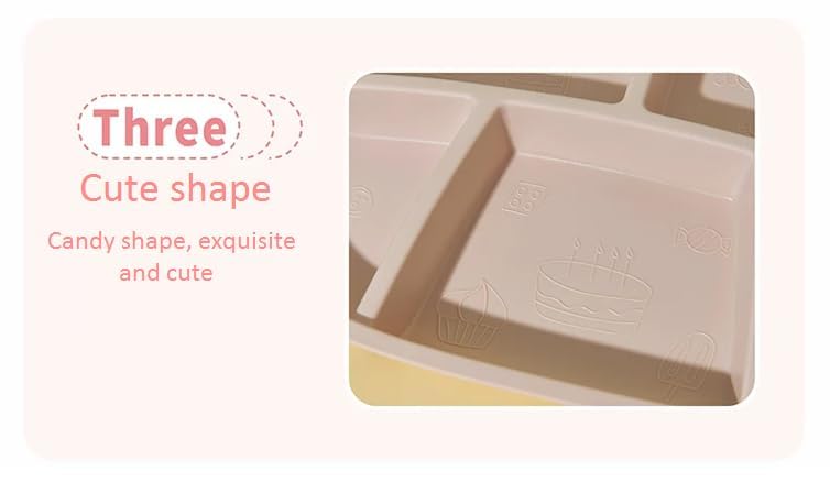 Cyrox Food Grade Plates & Bpa Free Plastic Children Divided Candy Shape Plate and Cartoon Shape Spoon and Fork | Indoor and Outdoor Tableware Dinner Set (1Set) - Image 4