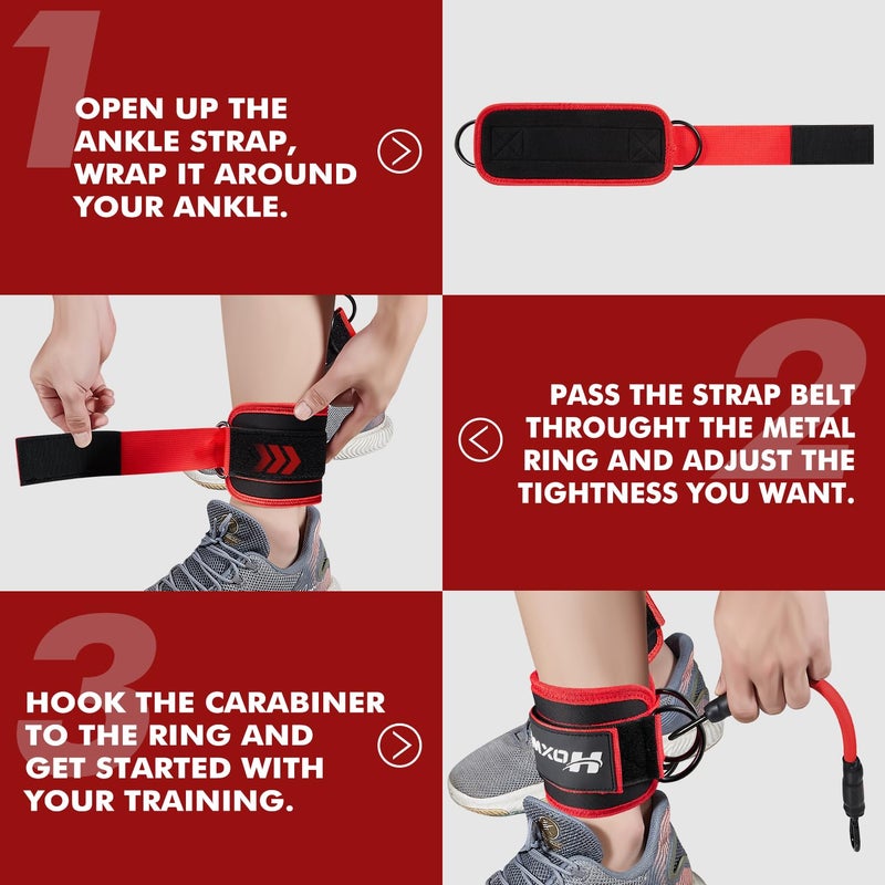 HOXWC Ankle Resistance Bands With Cuffs  Glutes Workout Equipment  Ankle Bands For Working Out  Exercise Bands For Butt Lift Women  Training Workout Equipment For Kickbacks Hip Gluteus Training Exercises - Image 5