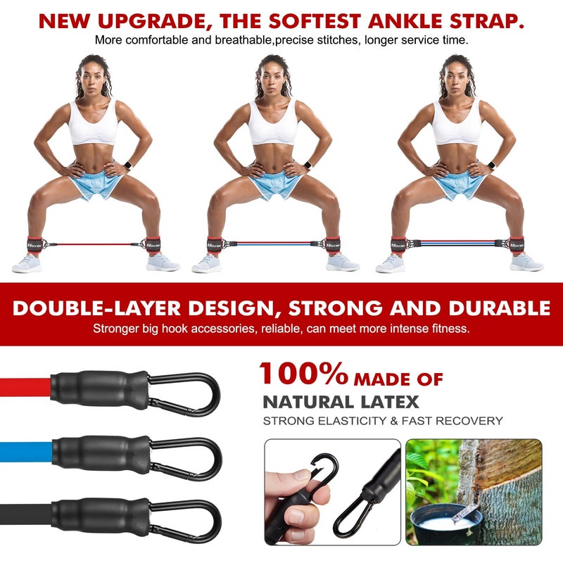 HOXWC Ankle Resistance Bands With Cuffs  Glutes Workout Equipment  Ankle Bands For Working Out  Exercise Bands For Butt Lift Women  Training Workout Equipment For Kickbacks Hip Gluteus Training Exercises - Image 3
