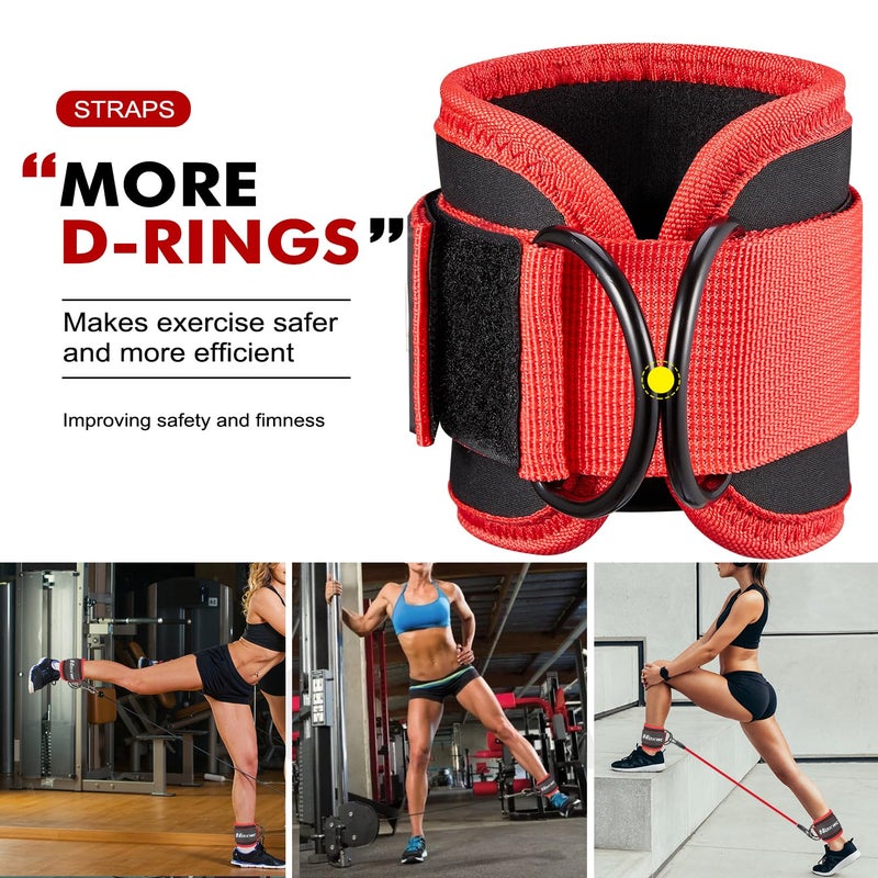 HOXWC Ankle Resistance Bands With Cuffs  Glutes Workout Equipment  Ankle Bands For Working Out  Exercise Bands For Butt Lift Women  Training Workout Equipment For Kickbacks Hip Gluteus Training Exercises - Image 4