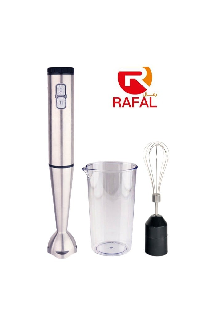 RAFAL 3 in1 Stainless Hand Blender/2 Speed/Turbo/600ml Shatterproof Cup/4 Knives/Egg Beater Whisk/1200W - Image 5