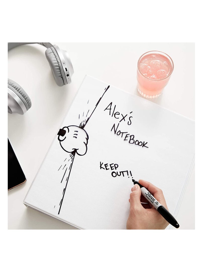 Sharpie قطعتان من قلم التحديد الدائم ذو الرأس الرفيع بالحبر الأسود - Image 4