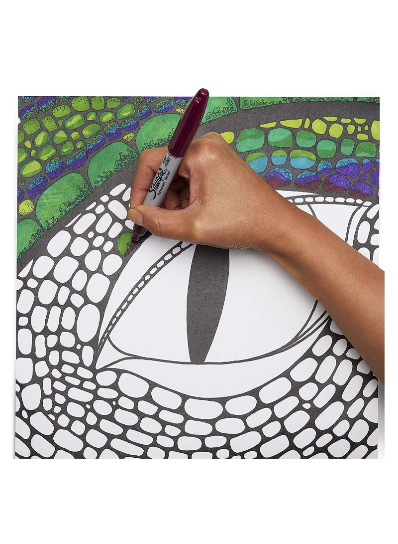 Sharpie قطعتان من قلم التحديد الدائم ذو الرأس الرفيع بالحبر الأسود - Image 5