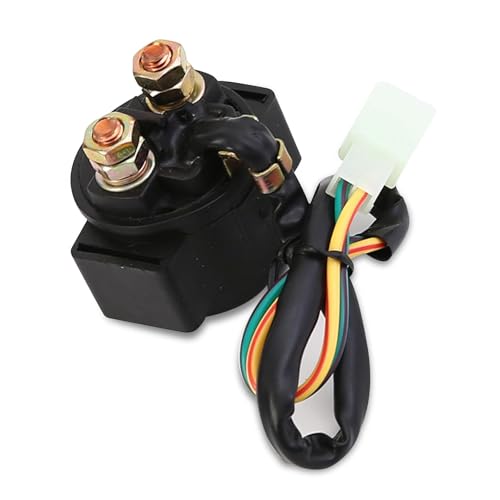 Zosgrew Starter Solenoid Relay Motorcycle 12V Motor Relay Motorbike Modified Replacement Accessories Universal for Motorcycles Dirt Bikes Karts Scooters Black - Image 1