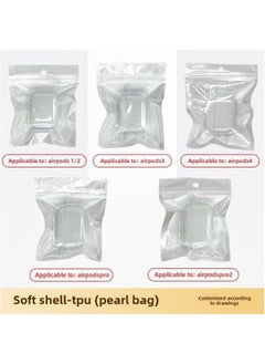 Tpu Transparent Earphone Set Material For Apple Bluetooth Headset Pro2 Generation Airpods Protective Cover-Color:TPU Soft Shell + Pearlescent Bag-Applicable Model:Airpods (pro--with Ear Hooks) Third