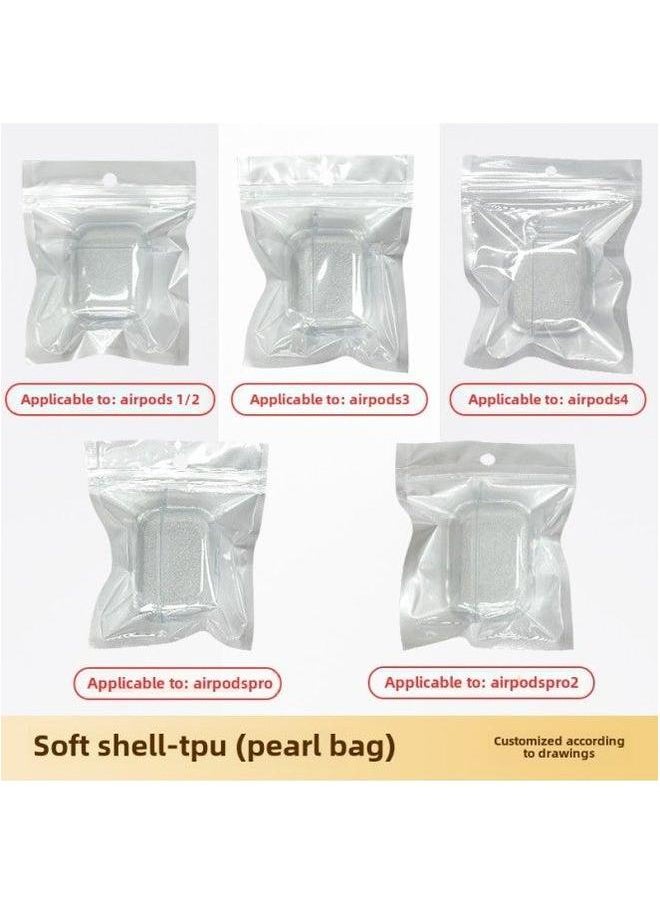 Generic - Tpu Transparent Earphone Set Material For Apple Bluetooth Headset Pro2 Generation Airpods Protective Cover-Color:TPU Soft Shell + Pearlescent Bag-Applicable Model:Airpods (pro--with Ear Hooks) Third - Image 1