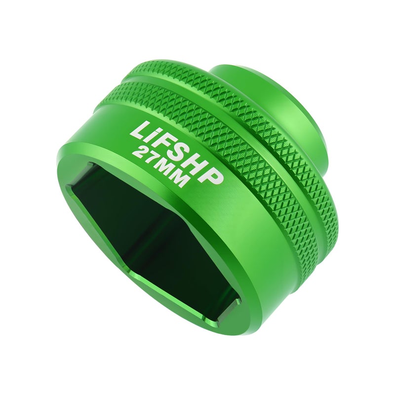 LIFSHP 27MM Oil Filter Socket38 Drive For BMW330i Mercedes Ford Nissan Dodge Hyundai Kia Mini Fiatand Other Vehicles OilFuel Filter Removal ToolGreen - Image 3