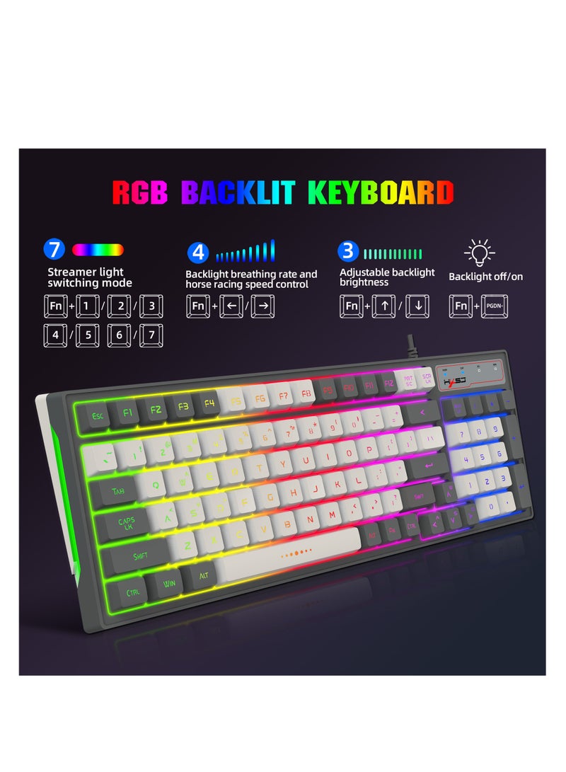 HXSJ 96 Key RGB Wired Gaming Keyboard and Wired Gaming Mouse Set  - Image 2