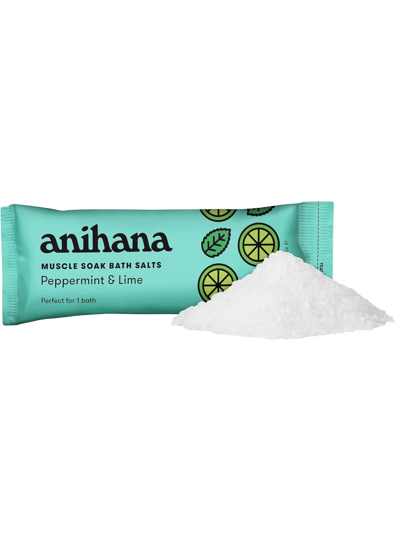 ANIHANA - ANIHANA Relaxing Bath Salts Muscle Soaking Aid with Coconut Oil Helps Ease Aches and Pains Relaxing Peppermint  Lime Scent 15pk - Image 1
