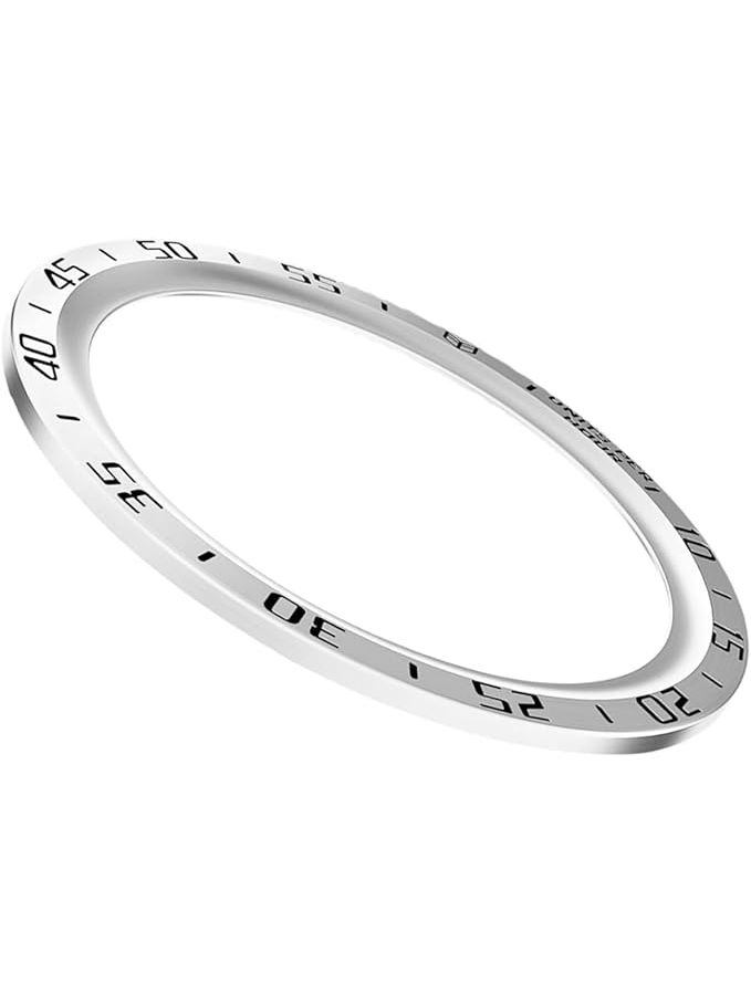 Silver Bezel Ring Insert Compatible With Samsung Watch5 Pro 4.5CM Lightweight Anti Scratch Decorative Accessory - Image 1