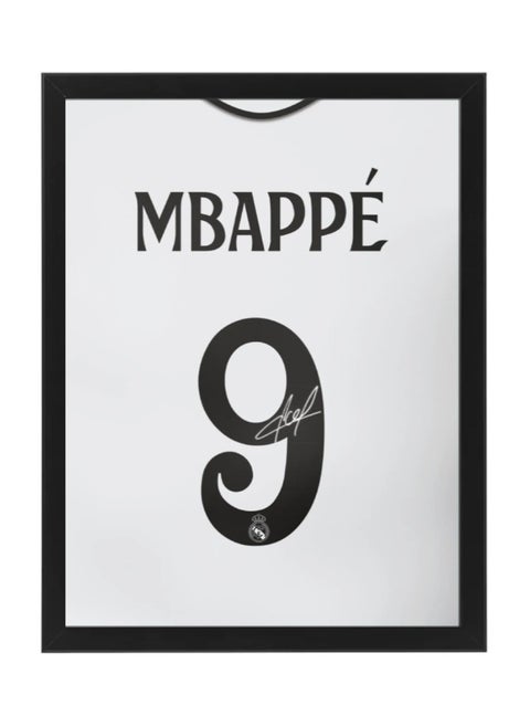 Kylian Mbappe Real Madrid Autographed Jersey - Framed Poster 30x40cm - Football Memorabilia, Soccer Collectible, Gift for Fans