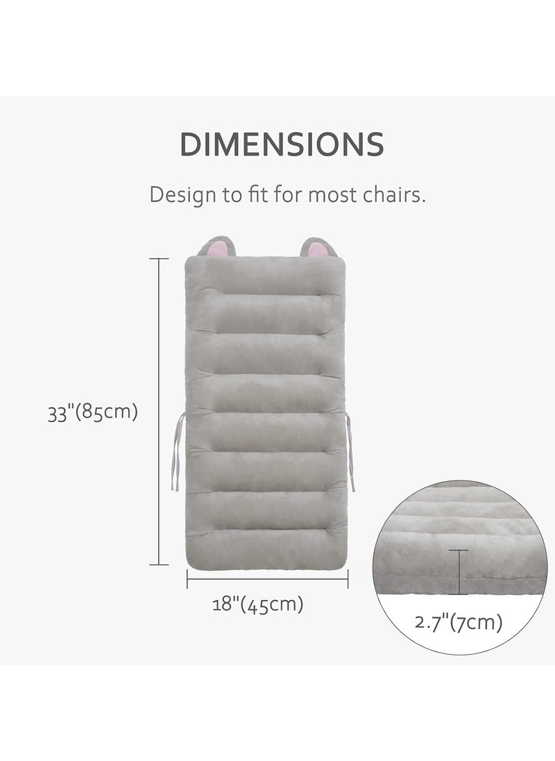 Generic - Desk Chair Cushion 85cm Office Chair Cushion Seat Cushion with Back Support Lounger Cushion with Fixing Band (Grey) 85×45cm - Image 1