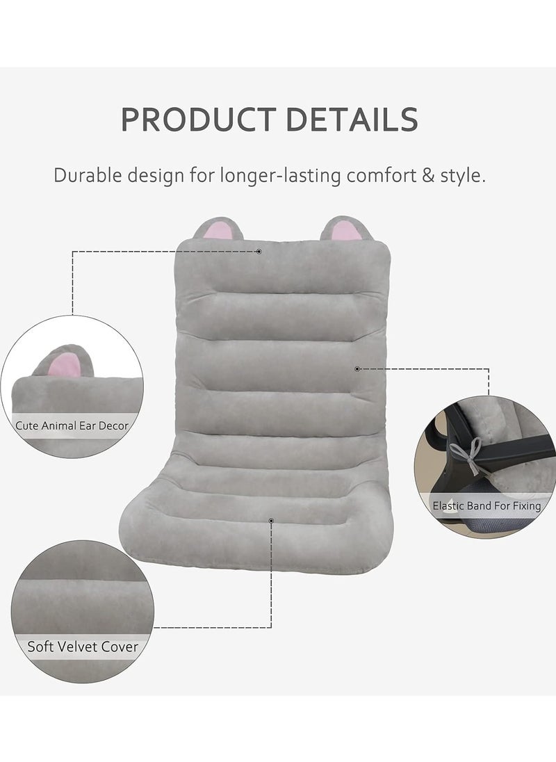 Generic - Desk Chair Cushion 85cm Office Chair Cushion Seat Cushion with Back Support Lounger Cushion with Fixing Band (Grey) 85×45cm - Image 1