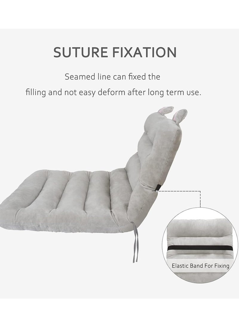 Generic - Desk Chair Cushion 85cm Office Chair Cushion Seat Cushion with Back Support Lounger Cushion with Fixing Band (Grey) 85×45cm - Image 1