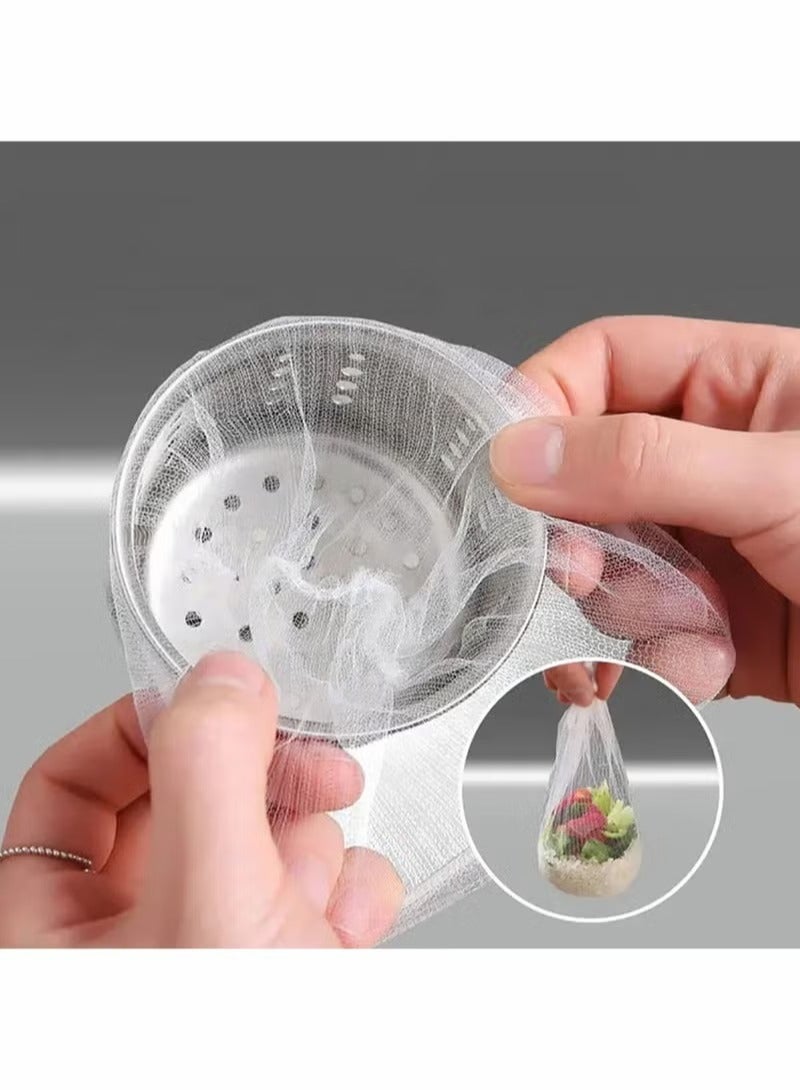 200pcs Disposable Mesh Garbage Bags Kitchen Sink Strainer for Collecting Kitchen Food Scraps and Waste Remnants - Image 3