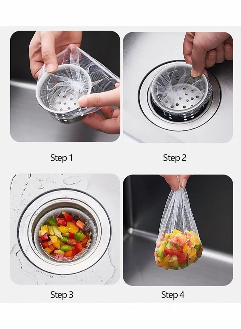 200pcs Disposable Mesh Garbage Bags Kitchen Sink Strainer for Collecting Kitchen Food Scraps and Waste Remnants - Image 5