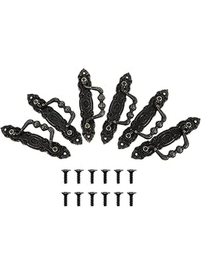Antique Style Cabinet Handles 6 Pack Vintage Drawer Pulls Kitchen Bathroom Hardware - Image 1