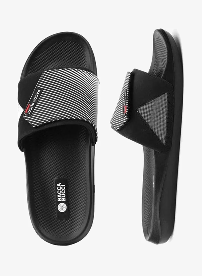 Bacca Bucci Triple Black Elevate Slides – Ultra-Comfort EVA Slip-Ons for Men | Best Price UAE