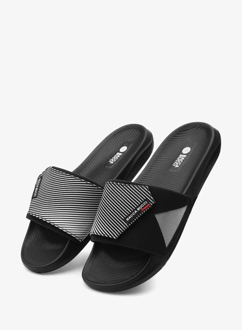 Bacca Bucci Triple Black Elevate Slides – Ultra-Comfort EVA Slip-Ons for Men | Best Price UAE