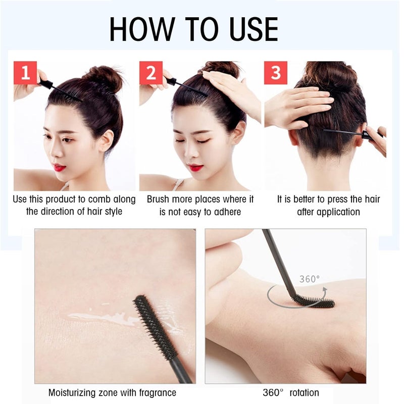 Hoshila172 Hair Finishing Stick Mascara for Flyaway Hair Cream Anti Frizz Tamer with Brush Moisturizing - Image 5