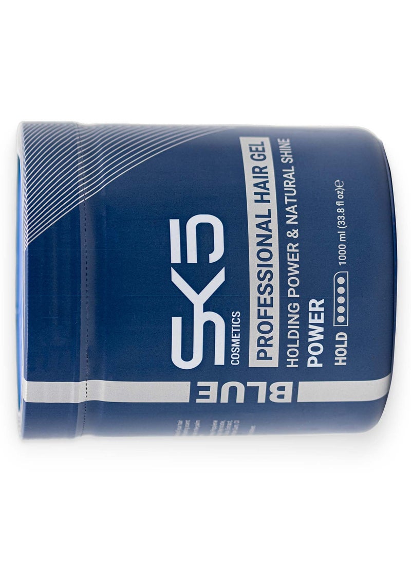 SK5 Blue Power Hair Gel 1000ml - Anti-Frizz Formula with Long-Lasting Scent - Image 4