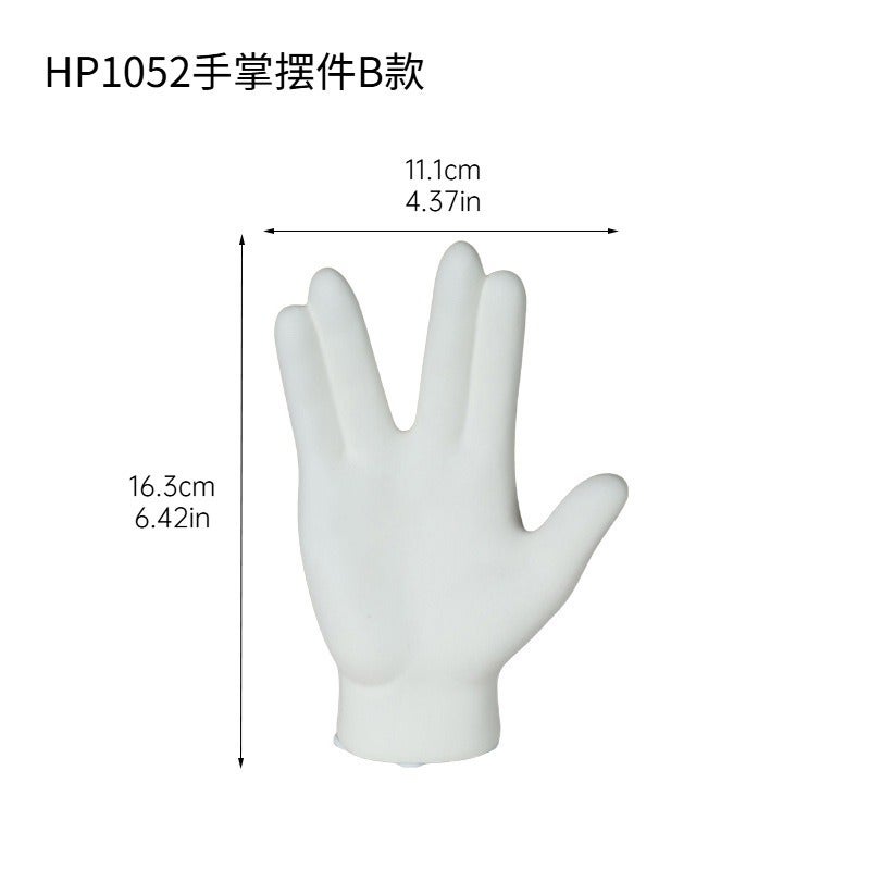 Creative Minimalist Ceramic Finger and Palm Figurine - Ins Style Ring Holder & Jewelry Rack