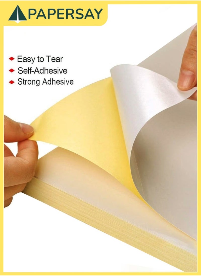 PAPERSAY 50 Printable Sheets of A4 Size,Glossy White Sticker Paper Printing Labels for Laser/Inkjet Printer,A4 Self Adhesive Stickers for Photoes Mailing Address Trade Mark(210x297mm)  - Image 3
