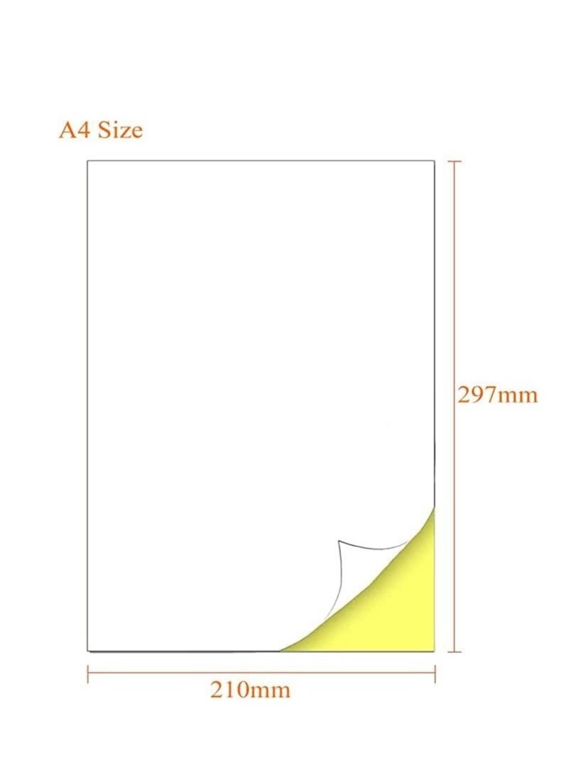 Generic 50 Printable Sheets of A4 Size,Glossy White Sticker Paper Printing Labels for Laser/Inkjet Printer,A4 Self Adhesive Stickers for Photoes Mailing Address Trade Mark(210x297mm)  - Image 2
