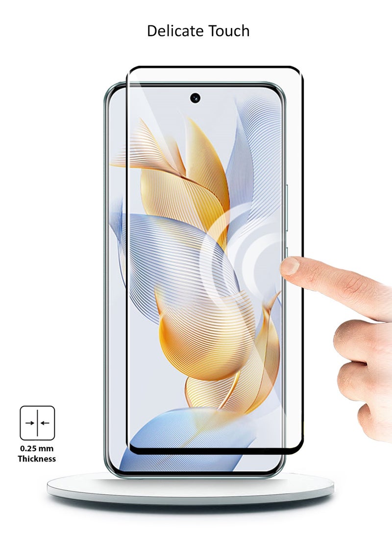 Wtech Honor 90 5G 2023 Premium UV Full Glue Full Cover Tempered Glass Screen Protector (MSGPCN) - Clear/Black - Image 5