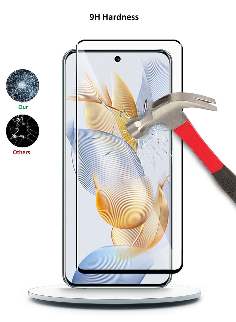 Wtech Honor 90 5G 2023 Premium UV Full Glue Full Cover Tempered Glass Screen Protector (MSGPCN) - Clear/Black - Image 3