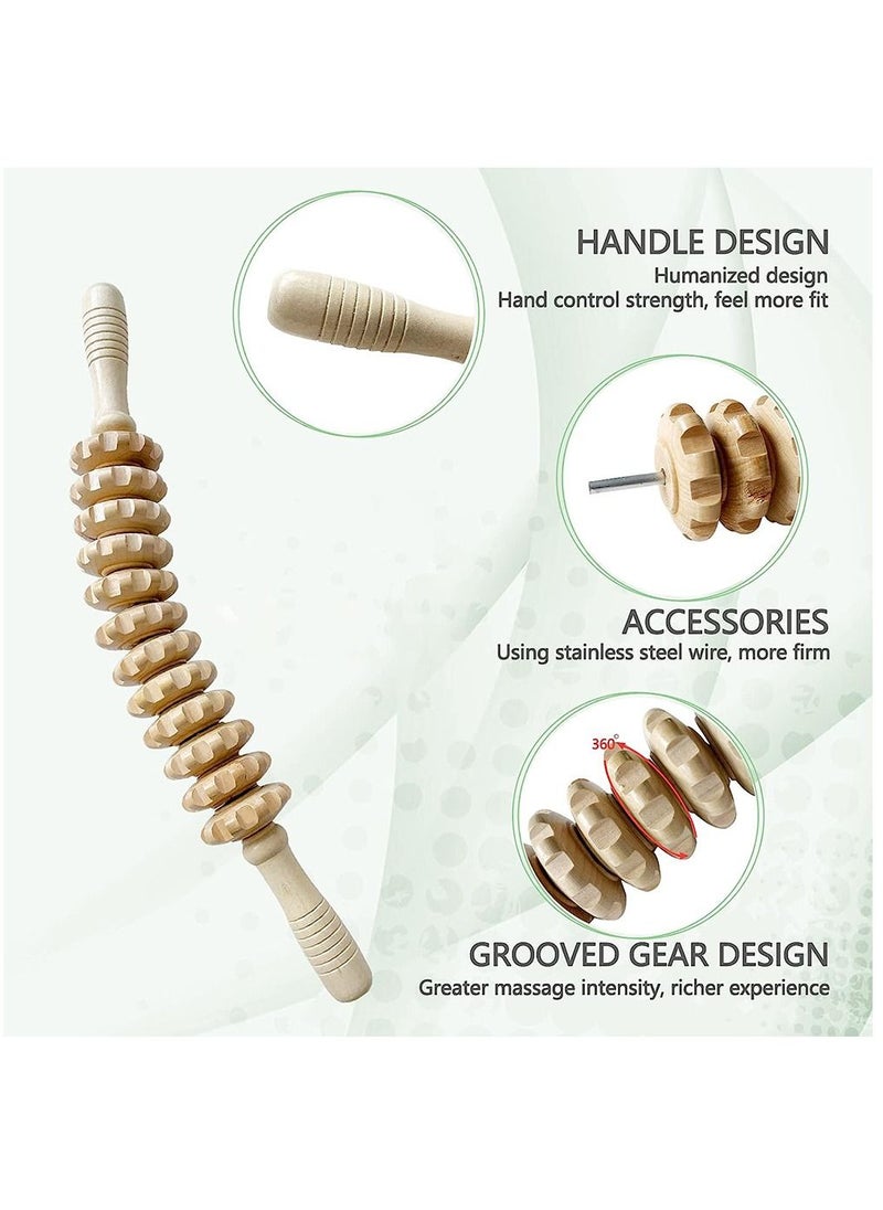 Arabest - Wood Therapy Massage Tools, 3 Pieces Anti Cellulite Massage Roller Wooden Gua Sha Tools, Wooden Handheld Massage Cup for Lymphatic Drainage Point Pain Release Full-Body Muscle Tension Relief - Image 1