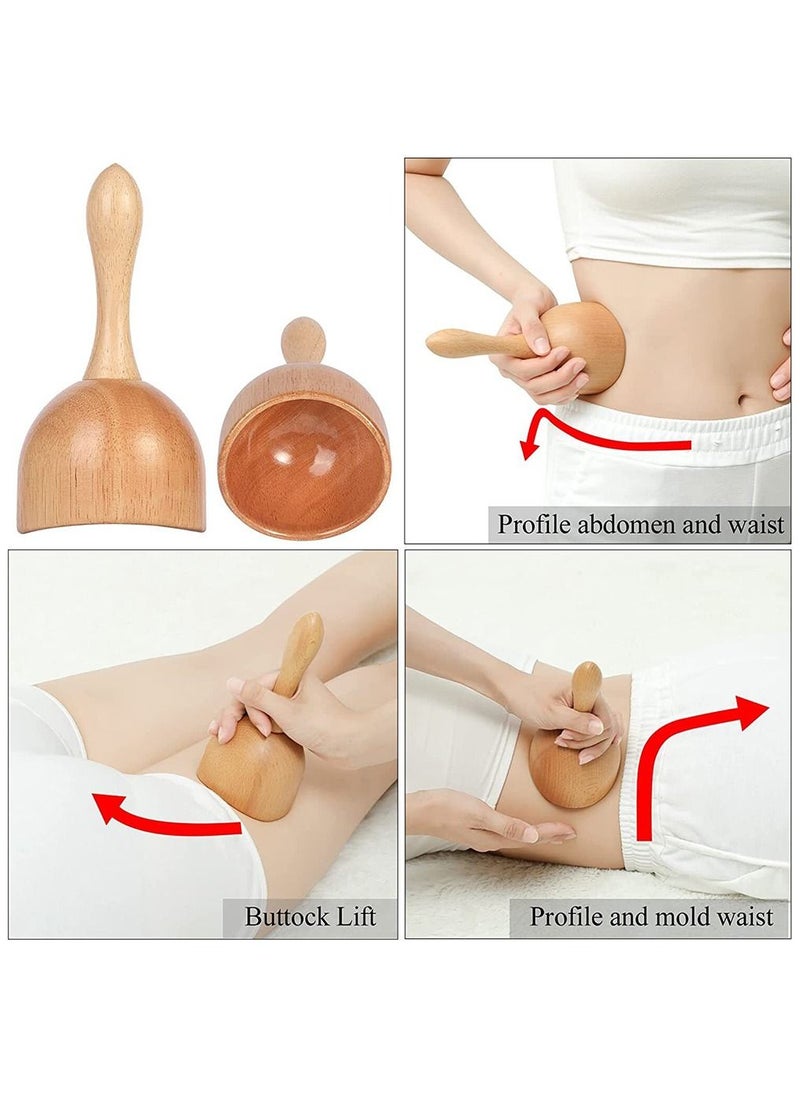 Arabest - Wood Therapy Massage Tools, 3 Pieces Anti Cellulite Massage Roller Wooden Gua Sha Tools, Wooden Handheld Massage Cup for Lymphatic Drainage Point Pain Release Full-Body Muscle Tension Relief - Image 1