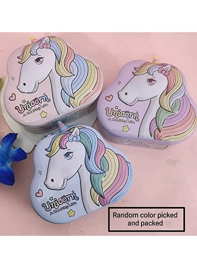 Tera13 Tera 13 Unicorn Piggy Bank for Girls (1 PCS) Stylish Money Piggy Bank for Kids Money Saving Tin Coin Bank with Lock and Key Return Gifts Birthday for Kids - Image 2