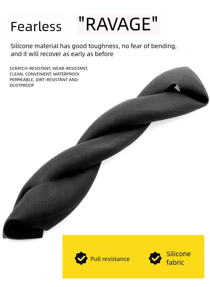 غطاء عجلة قيادة سيارة سيليكون ناعم غير قابل للانزلاق (أسود) - Image 2