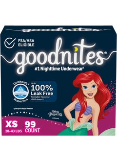 GoodNites Goodnites Nighttime Bedwetting Underwear, Girls' XS (28-43 lb.), 99 Ct (3 Packs of 33) 