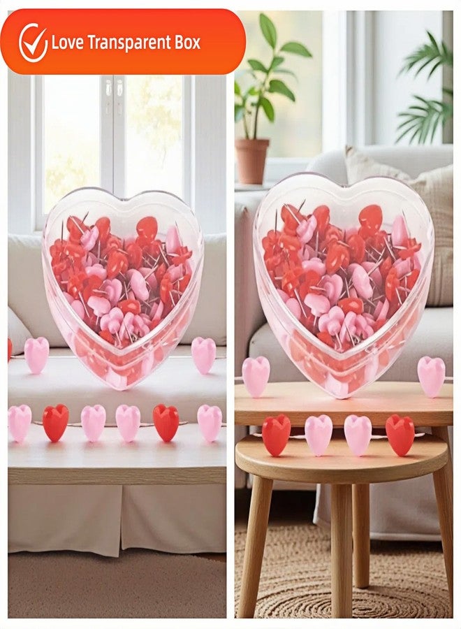 RyanDesign Heart Push Pins,Corkboard Nails for Office/Home Decor-Durable Decorative Push Pins for Bulletin Board,Photos,Notes,DIY Crafts,Soft Corkboard,Reusable&Cute Wall Decor (Red Pink Mixed Heart Box 100PACK) - Image 4