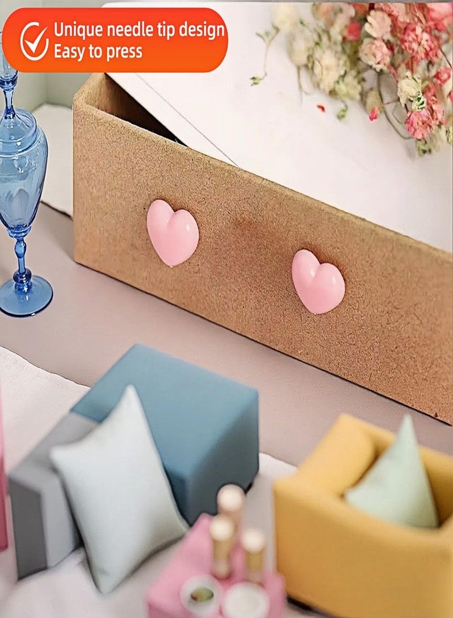 RyanDesign Heart Push Pins,Corkboard Nails for Office/Home Decor-Durable Decorative Push Pins for Bulletin Board,Photos,Notes,DIY Crafts,Soft Corkboard,Reusable&Cute Wall Decor (Red Pink Mixed Heart Box 100PACK) - Image 3