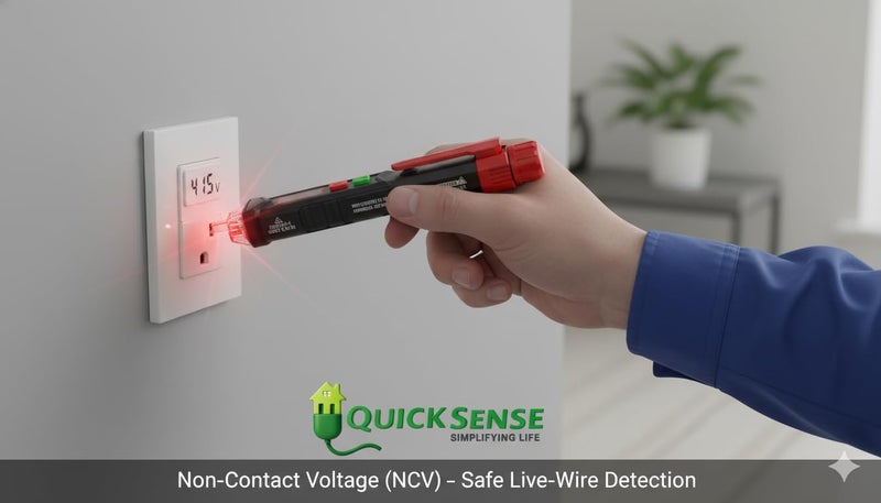 Quick Sense Digital Voltage Tester QS-NCVT01 | Non-Contact AC Voltage Detector Pen | LED Indicator | Safe Electric Line Tester | Auto Power Off | Portable Insulation Tool | Battary Operated - Image 2
