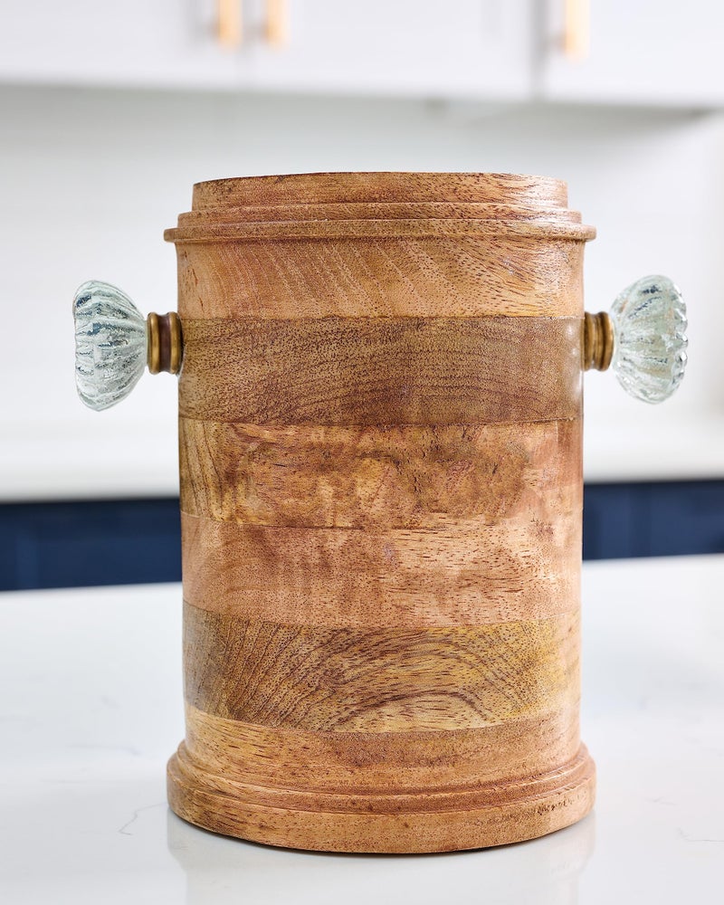 Mud Pie Utensil Holder  7 1/2"" X 5 1/4'  Brown - Image 4