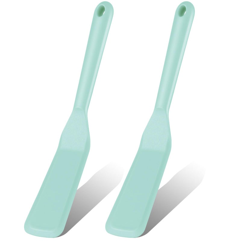 Zopeal 2 Pieces Silicone Narrow Skinny Spatula Crepe Flipper Long Heat Resistant Cooking Pancake Spatula Non Stick for Cooking Egg Burgers Pizza Pancake Steak OmeletLight Blue