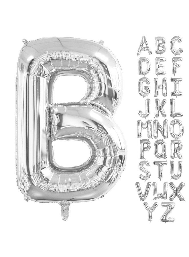 Lovoir 40 Inch Large Silver Letter B Balloons Big Size Jumbo Mylar Foil Helium Balloon for Birthday Party Celebration Decorations Alphabet Silver B - Image 1
